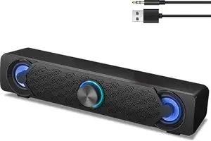 PC Speakers, RGB Computer Speaker, USB Soundbars, Desktop Gaming Speaker With Cool LED Lights, Multimedia Speakers Perfect For PC Computer Monitor,