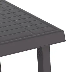 Berkfield Camping Table Anthracite 79x56x64 cm PP Wooden Look