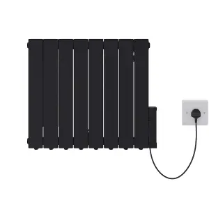 Right Radiators Electric Oil Filled Radiator WiFi Timer Portable Wall Mounted Thermostat Heater Black 1500W