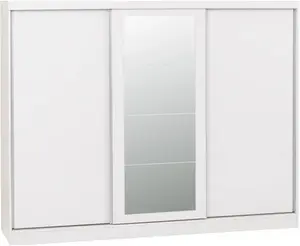 Nevada White Gloss 3 Door Sliding Wardrobe-Seconique