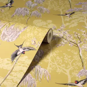 Arthouse Japanese Garden Ochre Wallpaper