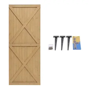 Outdoor Flat Top Garden Wooden Gate Pedestrian Gate Pine Wooden Fence Door