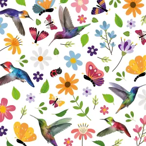 Walplus Small Hummingbirds with Butterflies In The Meadow Of Flowers Window Clings Rooms Décor