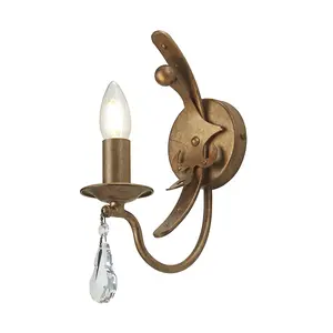 Elstead Windsor 1 Light Candle Wall Light - Gold Patina, E14