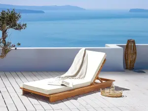 Sun Lounger Wood Light Wood GRANARI