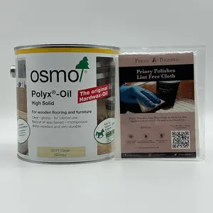 Osmo Polyx Oil Clear Glossy 2.5 Litre (3011) & Free Priory Polishes Lint Free Cloth