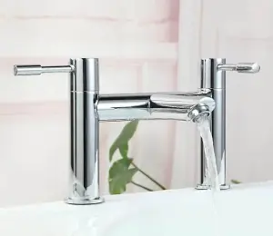 Bathroom Modern Bath Filler Waterfall Silver Mixer Tap