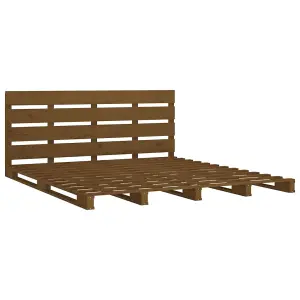 Berkfield Bed Frame Honey Brown 150x200 cm Solid Wood Pine 5FT King Size