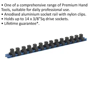 Multi-Purpose 3/8 Inch Square Drive Bit Holder with 14 Socket Capacity