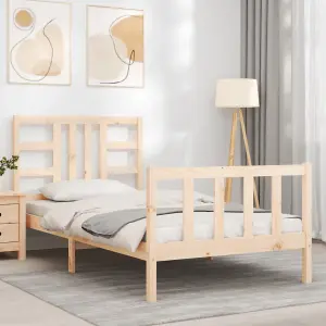 Berkfield Bed Frame with Headboard 90x200 cm Solid Wood