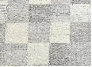 Meer Rectangular Shaped Hand Woven Scandinavian Kilim - Wool - L230 x W160 x H1 cm - Grey