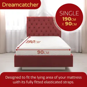 Dreamcatcher Deluxe Single Electric Blanket Single Control Fitted Polar Fleece Heated Bed Underblanket 190 x 90cm 3 Heat Settings