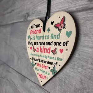 True Friendship Sign Best Friend Plaque Gift Shabby Chic Wood Heart Thank You Gift