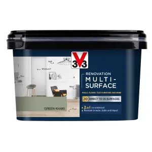 V33 Renovation Green Khaki Satinwood Multi-surface paint, 2L