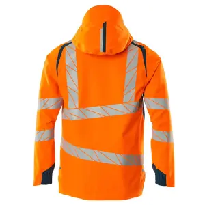 Mascot Accelerate Safe Lightweight Lined Outer Shell Jacket (Hi-Vis Orange/Dark Petroleum)  (Large)