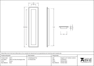 From The Anvil Pewter 250mm Art Deco Rectangular Pull