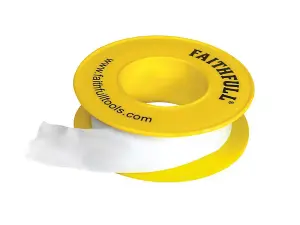 Faithfull PTFE Gas Tape 12mm x 5M - 10 Pack for Plumbing and Heating