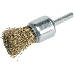 25mm Flat Top Decarbonising Brush - 6 x 20mm Shaft - 25mm Trim Diameter