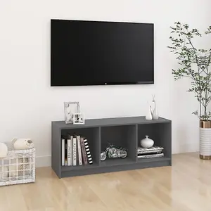 Berkfield TV Cabinet Grey 104x33x41 cm Solid Pinewood