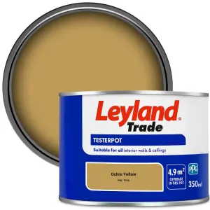 Leyland Trade Vinyl Matt Walls & Ceilings Emulsion Paint Ochre Yellow (RAL 1024) 350ml Tester