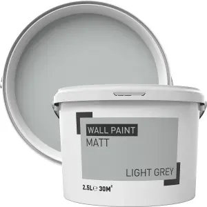 Light grey Matt Emulsion paint, 2.5L