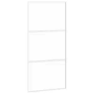 Berkfield Sliding Door White 102.5x205 cm Tempered Glass and Aluminium