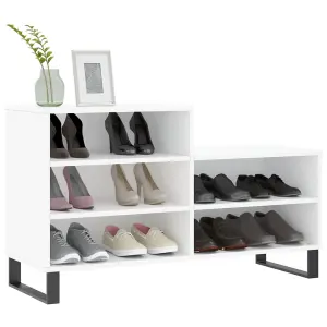 Berkfield Shoe Cabinet White 102x36x60 cm Engineered Wood