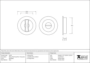 From The Anvil Matt Black 60mm Plain Round Pull - Privacy Set