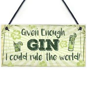 Red Ocean Funny Gin Sign Gin And Tonic Gift Man Cave Home Bar Kitchen Plaque Pub Sign FRIEND Gift