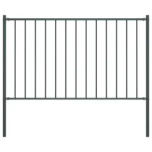 Berkfield Fence Panel with Posts Powder-coated Steel 1.7x0.75 m Anthracite