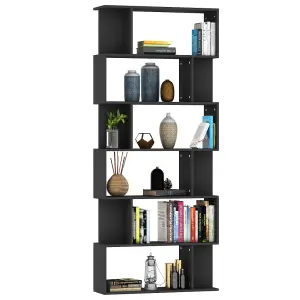 Berkfield Book Cabinet/Room Divider Black 80x24x192 cm Engineered Wood