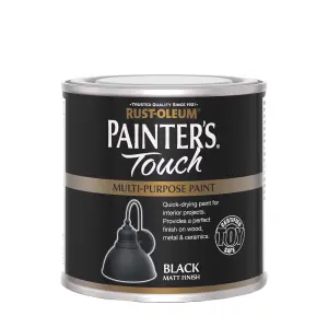 Rust-Oleum Painter's Touch Black Matt Multi-room Furniture paint, 250ml