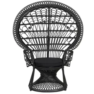 Peacock Chair EMMANUELLE Rattan Black