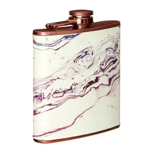 Maison by Premier Auden Marble Effect Rose Gold Hip Flask