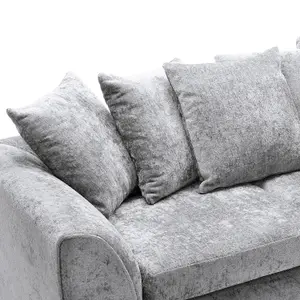 Harriet Crushed Chenille 3 Seater Sofa in Light Grey