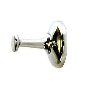 Chrome effect Zinc alloy Circular Single Hook (H)25mm (W)25mm