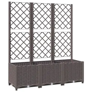 Berkfield Garden Planter with Trellis Brown 120x40x136 cm PP