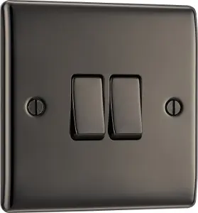 BG Black Nickel 20A 2 way 2 gang Light Switch