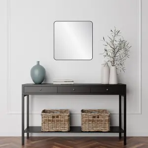 nielsen Archer Metal Square Wall Mirror, Black, 60cm