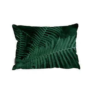 Deep Green Fern Leaves Texture. Fern In The Forest. Plants Background. Biophilia Trend (Outdoor Cushion) / 30cm x 45cm