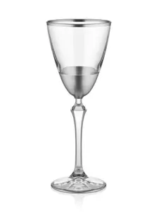 Rozi Glam Collection Wine Glasses, Set of 6 - Silver