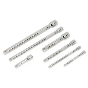 Sealey Wobble/Rigid Extension Bar Set 7pc 1/4", 3/8" & 1/2"Sq Drive AK770