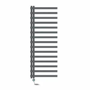 Rinse Bathrooms Minimalist Electric Thermostatic Bathroom Heated Towel Rail Radiator 1600x600mm 800W Sand Grey