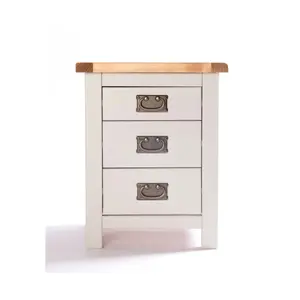 Argenta 3 Drawer Bedside Table Brass Drop Handle