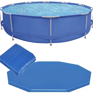 12ft Steel Frame Above Ground Swimming Pool with Pump and Accessories for Kids