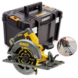 Dewalt DCS576N 54v XR Flexvolt Circular Saw 190mm Plunge Rail Base + Tstak Case