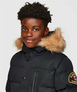 Zavetti Canada Junior Oshawa 3.0 Puffer Parka Jacket Jet Black - Size L/B