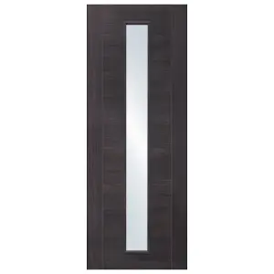 Internal Laminate Umber Grey Forli Door with Clear Glass  - 1981 x 610 x 35mm (24")