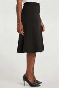 Bonmarche Black Ladies Smart Ponte Flippy Skirt, Size: 26