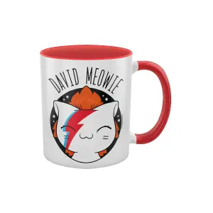 VI Pets Inner Two Tone David Meowie Mug Red (One Size)